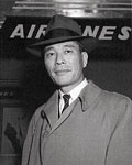 [写真]小林専務の羽田空港出発 1950年（昭和25年）4月