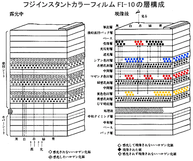 [写真]フジインスタントカラーフィルムFI-10の層構成