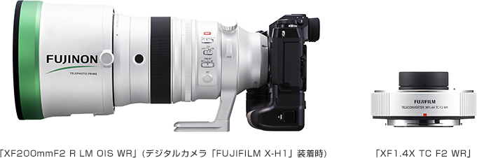 [写真]「XF200mmF2 R LM OIS WR」（デジタルカメラ「FUJIFILM X-H1」装着時）／「XF1.4X TC F2 WR」