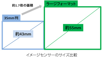 [図]イメージセンサーのサイズ比較